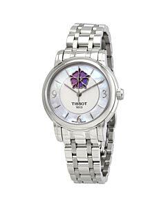 Women's Lady Heart Stainless Steel White Mother of Pearl Dial